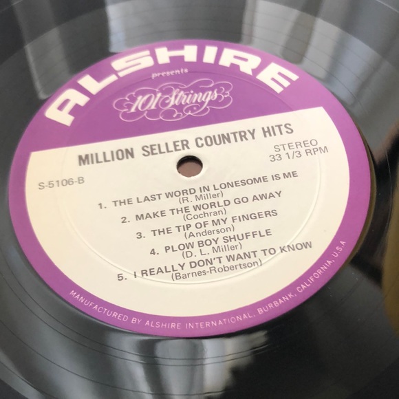 101 Strings Million Seller Country Hits Vinyl Lp '72 - Picture 2 of 9